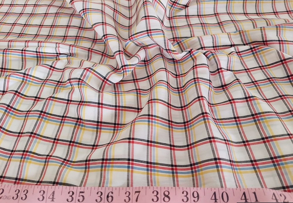 Tattersall Plaid or Tattersall Check Fabric for men's shirts, boy's clothing